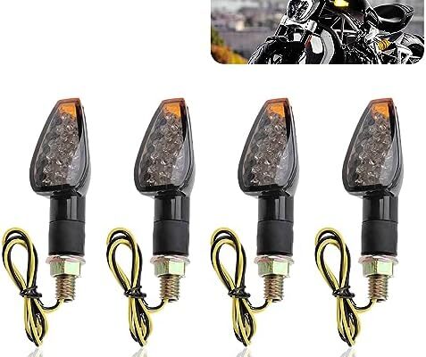 4PCS Motorcycle Turn Signals 14LED 12V Bright Amber Lamp